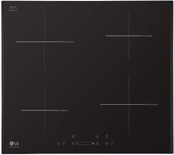 Варочная панель электрическая LG KVN6403AF 
электрическая варочная панель 
стеклокерамическая поверхность
индукционные конфорки 
переключатели сенсорные 
защита от детей 
индикатор остаточного тепла 
независимая установка 
габариты (ШхГ) 59x52 см
