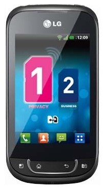 Мобильный телефон LG P698BK 
поддержка двух SIM-карт
смартфон/коммуникатор на платформе Android
сенсорный экран мультитач (емкостный)
диагональ экрана 3.2", разрешение 320x480
камера 3.20 МП, автофокус
встроенная память 150 Мб, карты памяти microSD (TransFlash)
поддержка Bluetooth, Wi-Fi, 3G, GPS
