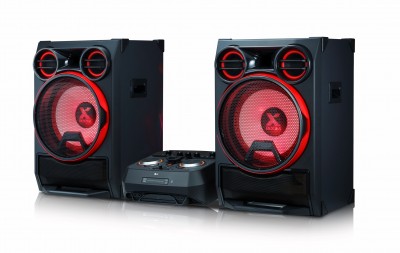 Музыкальный центр LG CK99 
минисистема 
акустика 2.2 
суммарная мощность 5000 Вт 
воспроизведение CD 
радиоприемник FM 
поддержка форматов MP3 
воспроизведение с USB 
подключение: Bluetooth 
линейный аудиовход 
функция караоке 
подключение наушников
