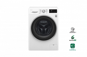 Узкая стиральная машина LG F2J6NM1W c прямым приводом и функцией сушки, 6/4кг